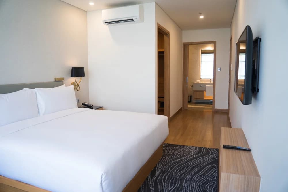 Comfortable yoga accommodation room at Pure Soul Yoga School