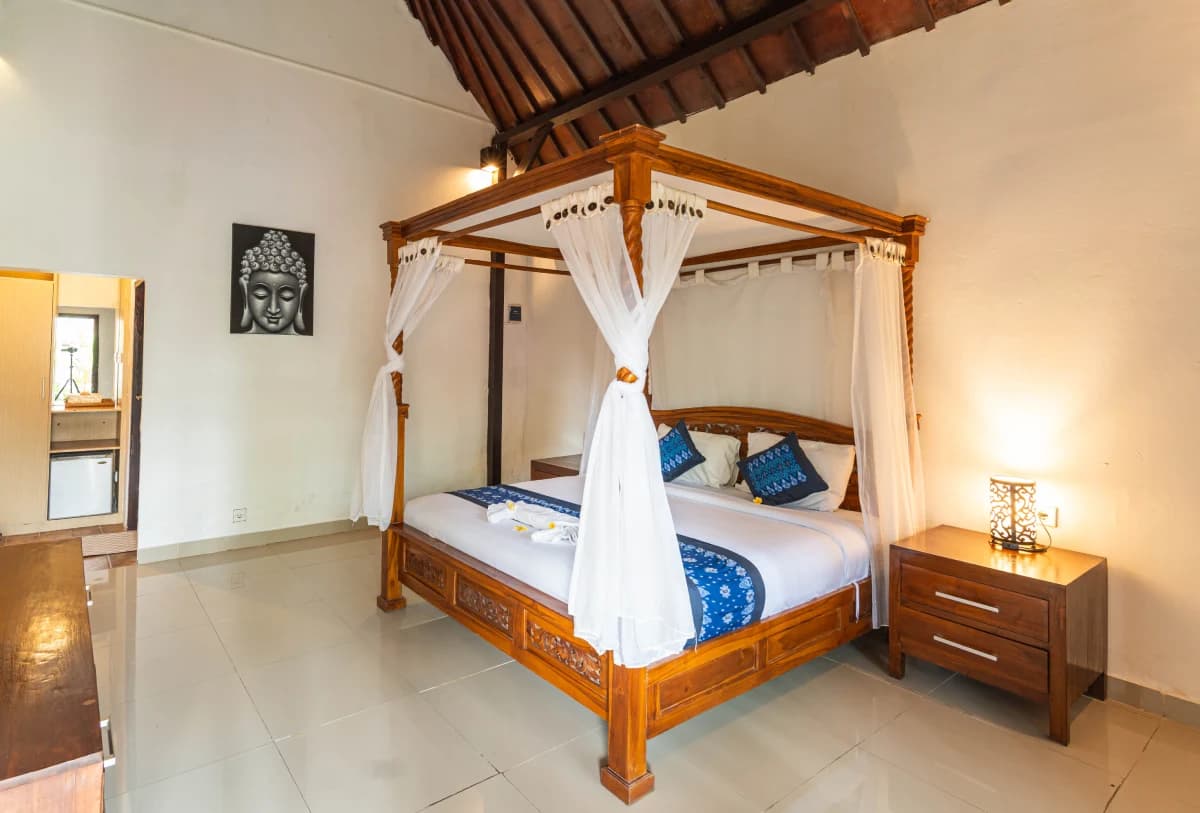 Comfortable yoga accommodation room at Pure Soul Yoga School Bali