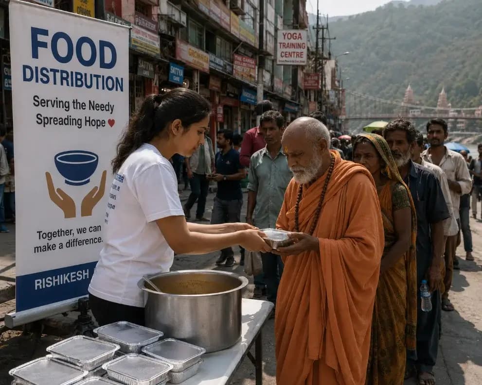 Distributing warm meals to those in need