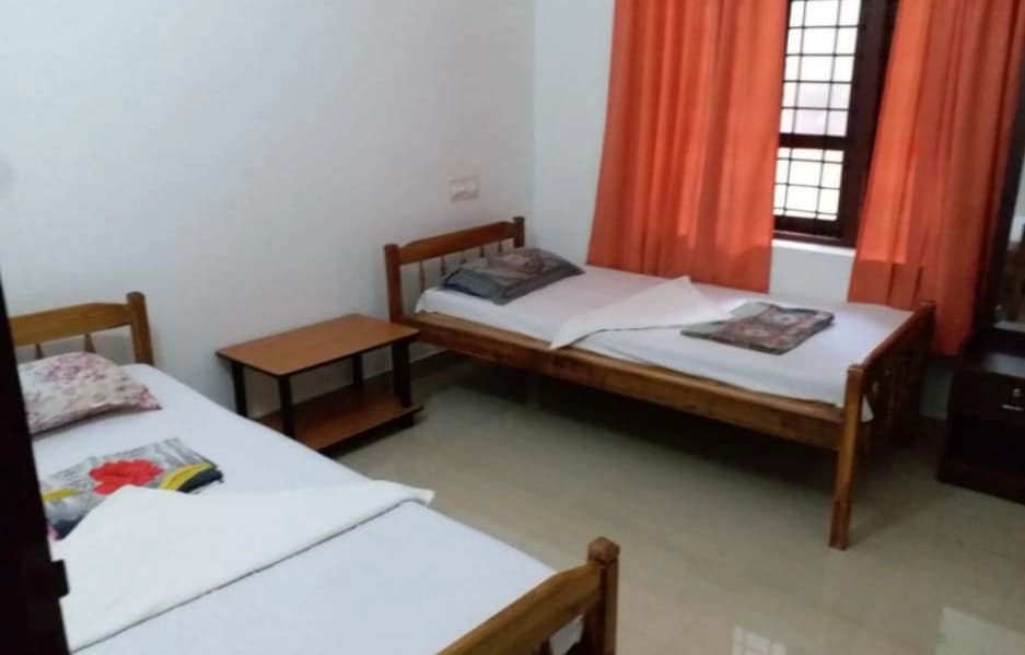 Comfortable yoga accommodation room at Pure Soul Yoga School