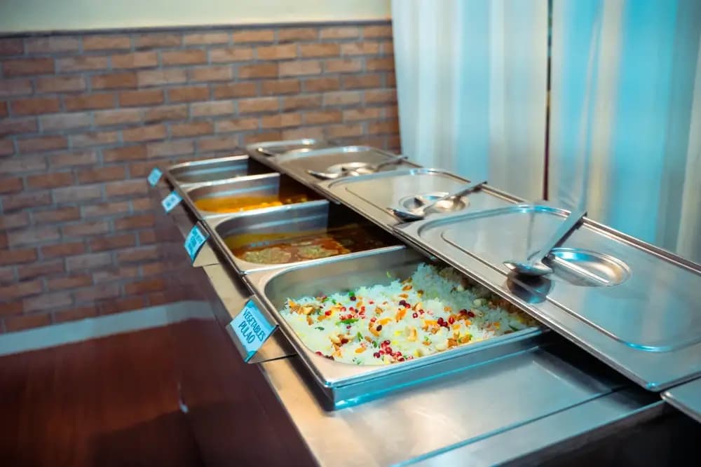 Vegetarian meal served at Pure Soul Yoga School