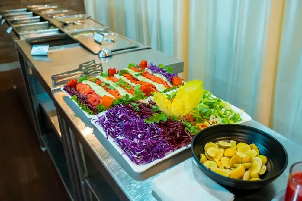 Vegetarian meal served at Pure Soul Yoga School