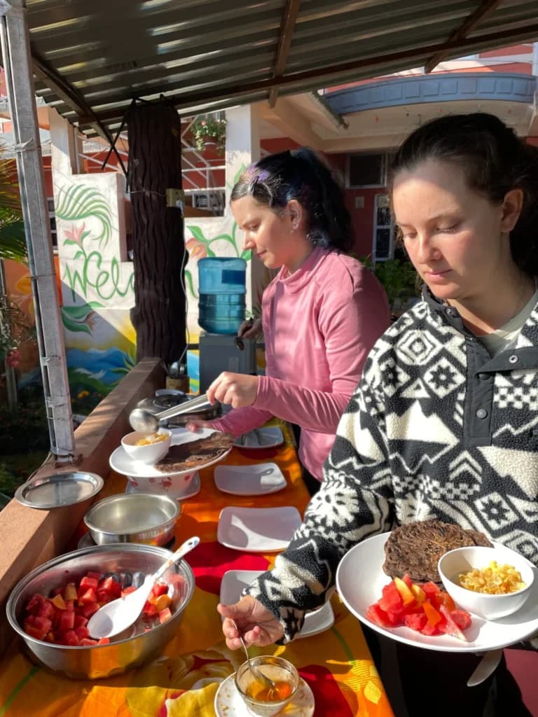 Vegetarian meal served at Pure Soul Yoga School