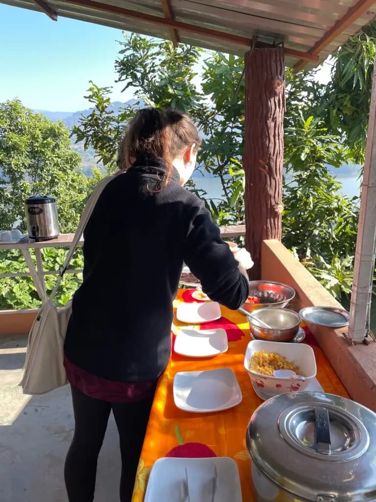 Vegetarian meal served at Pure Soul Yoga School