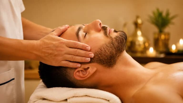 Ayurvedic head massage therapy