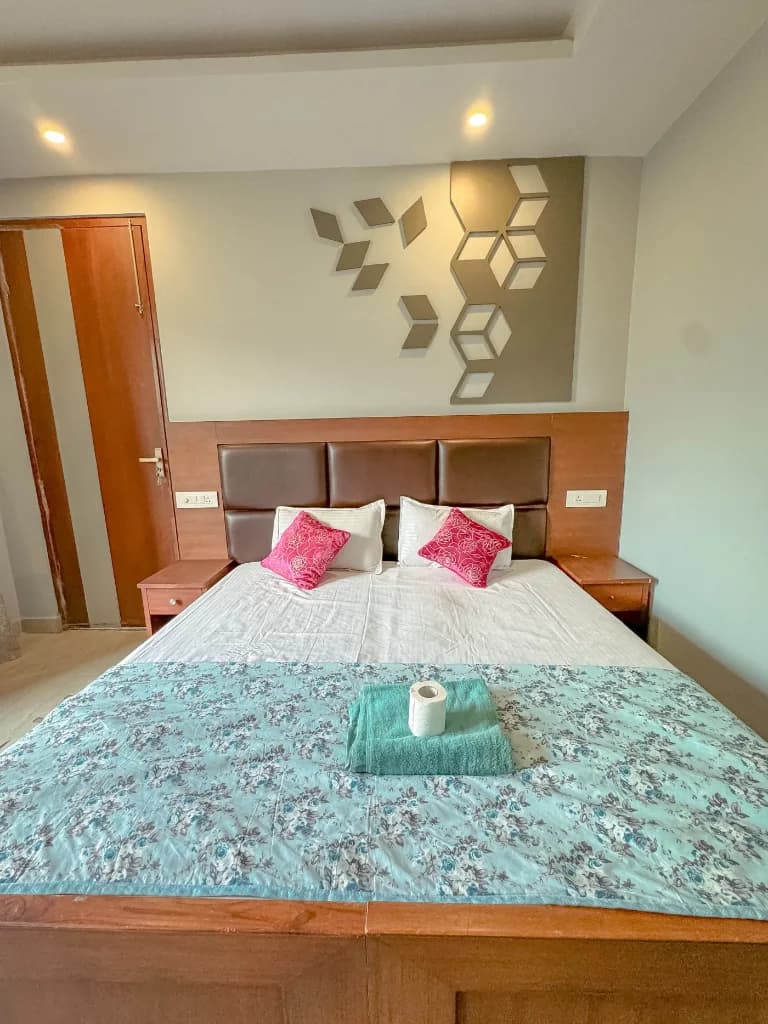 Comfortable yoga accommodation room at Pure Soul Yoga School