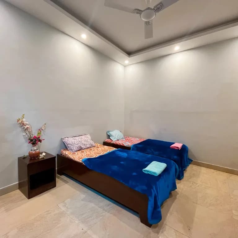 Comfortable yoga accommodation room at Pure Soul Yoga School