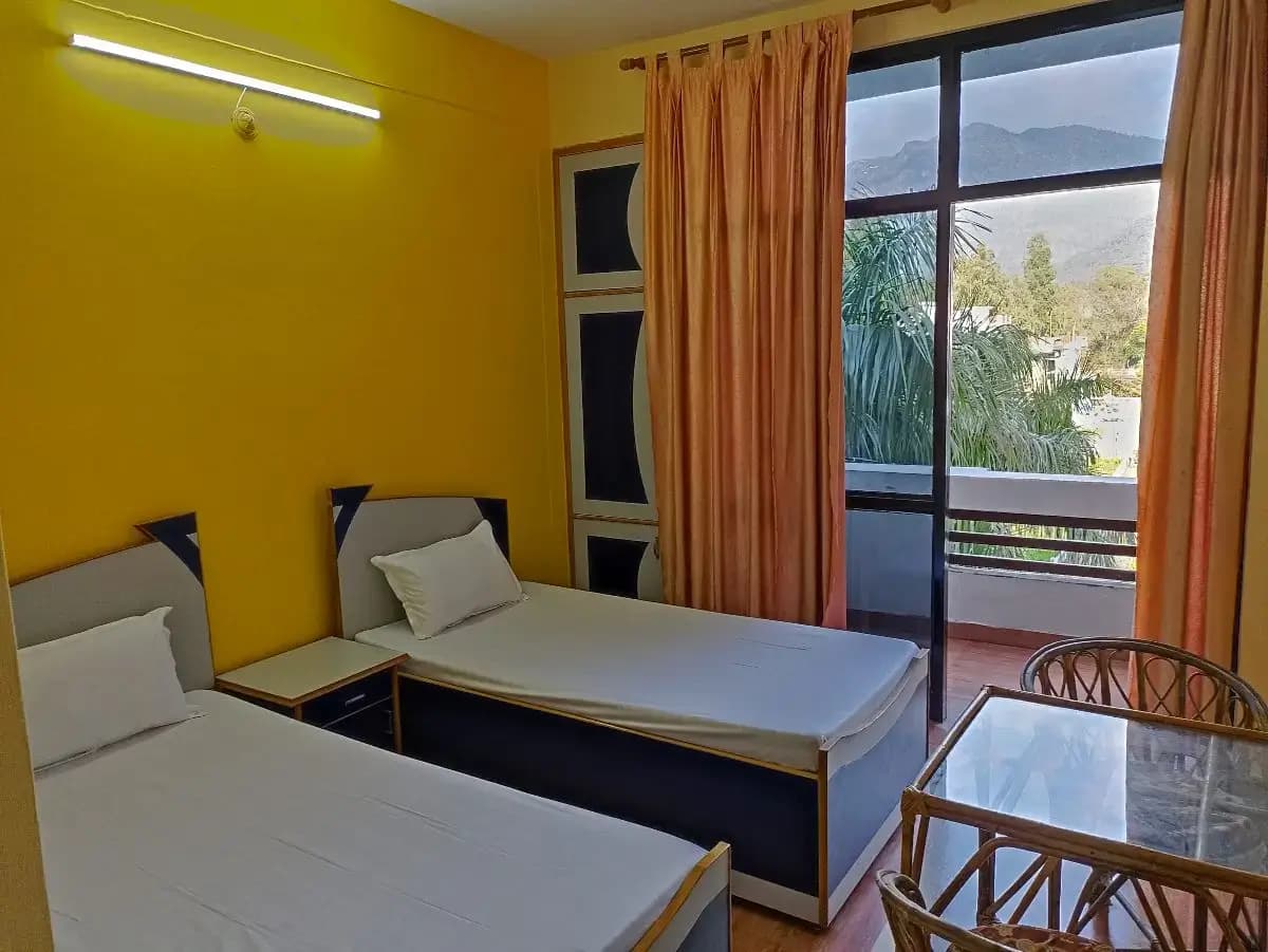 Shared accommodation room for yoga retreat guests