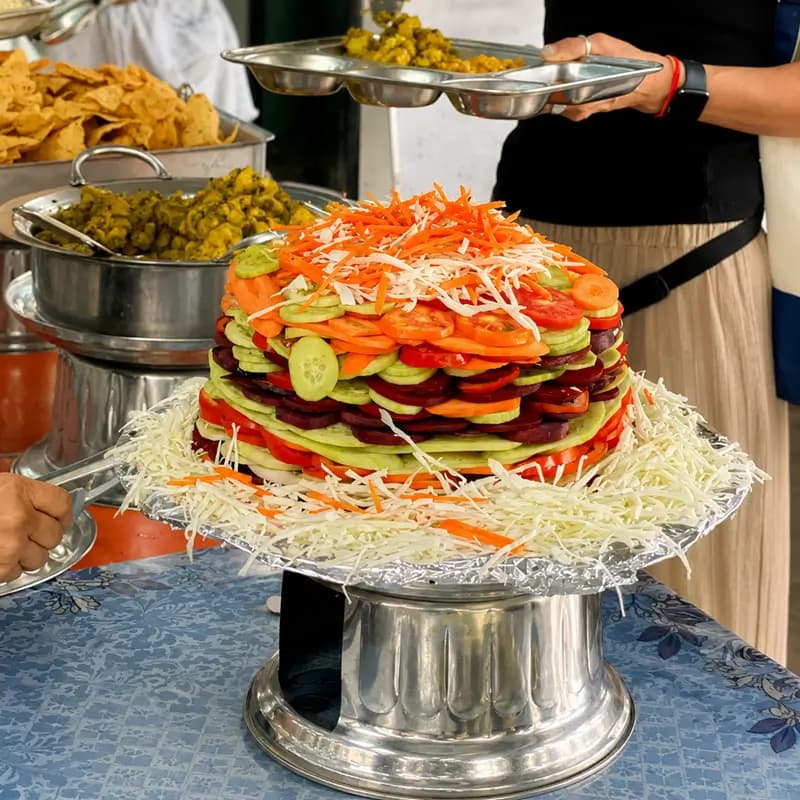 Vegetarian meal served at Pure Soul Yoga School