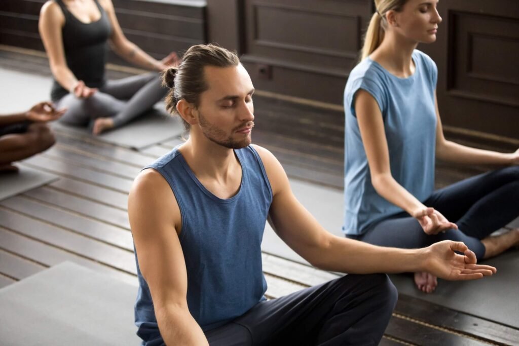 Practicing Pranayama in Yoga Class