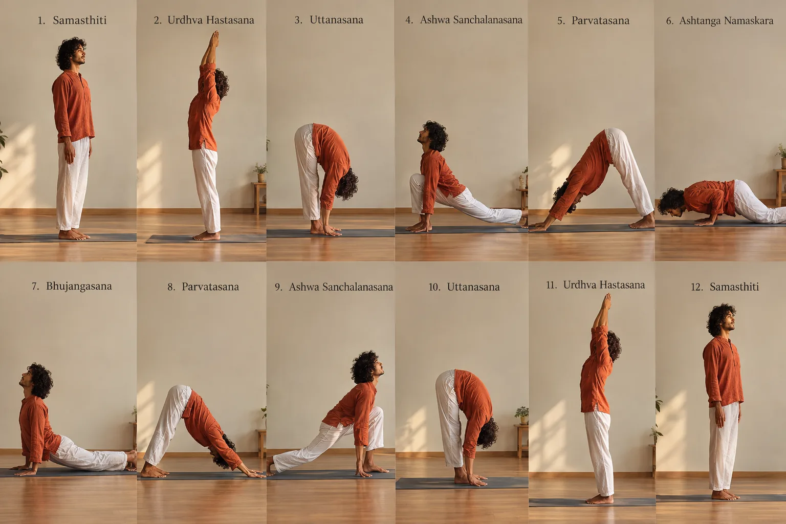 Surya Namaskar Benefits: The 12 Steps with Breath Cues